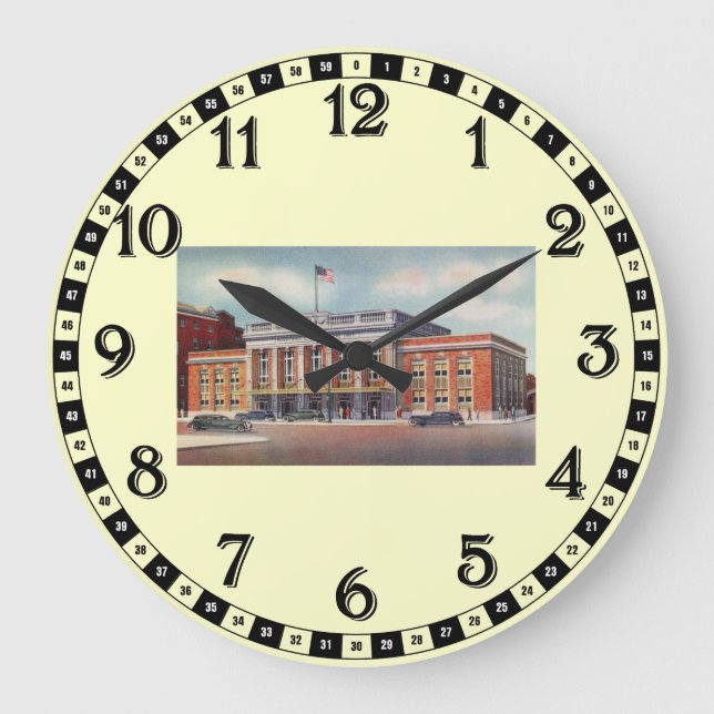 Atlantic City Train Station PRSL 1936 Große Wanduhr (Vorderseite)