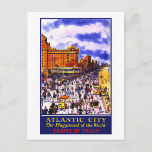 "Atlantic City" Vintage Reiseposter Postkarte