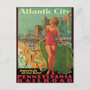 Atlantic City Vintage Travel Postkarte