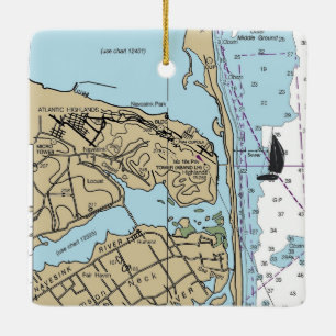 Atlantic Highlands NJ Chart Keramikornament