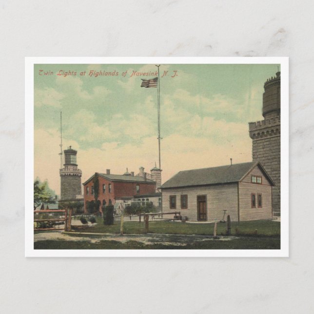 Atlantic Highlands NJ Navesink Twin Lights 1911 Postkarte (Vorderseite)