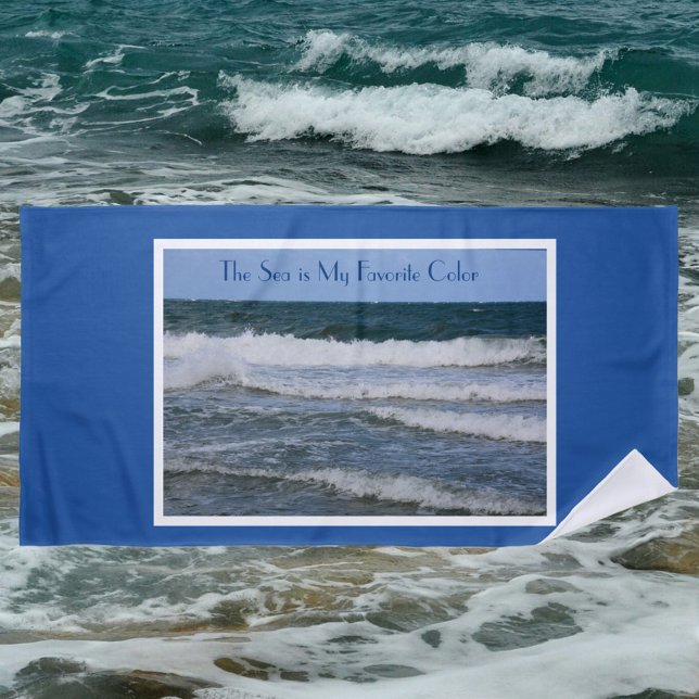 Atlantic Ocean Customizable Blue Beach Handtuch (Von Creator hochgeladen)
