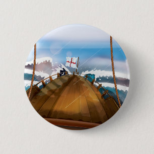 Atlantic Ocean Storm Ship Button