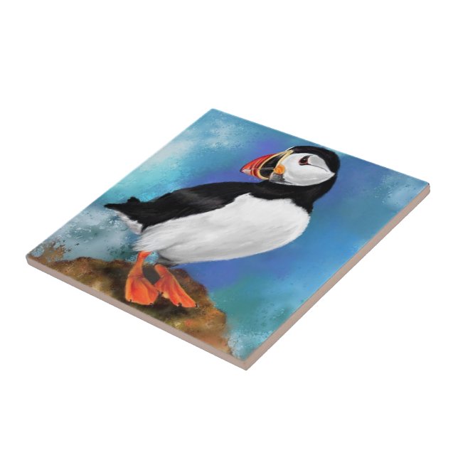 Atlantic Puffin Bird Keramik Tile - Malerei Fliese (Seite)