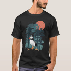Atlantic Puffin Mountain Sky Flying Ocean-Bird T-Shirt