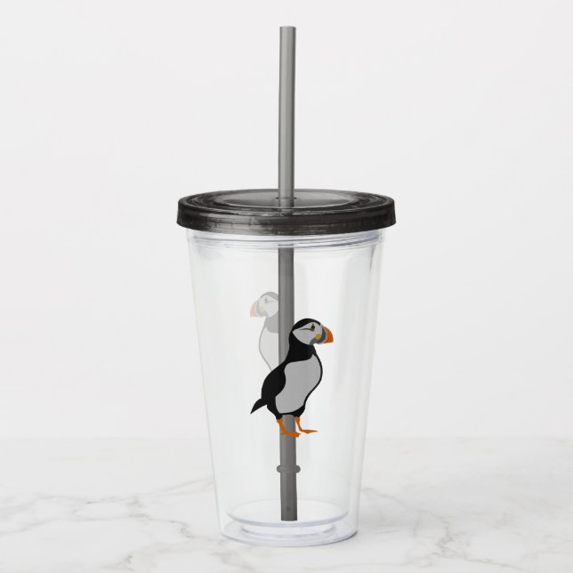 Atlantic Puffin Stehend Acryltrinkbecher (Vorderseite)