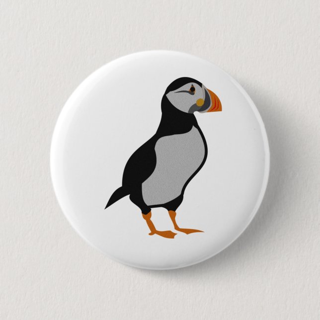 Atlantic Puffin Stehend Button (Vorderseite)
