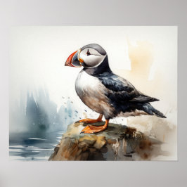 Atlantic Puffle Bird Art Print Poster