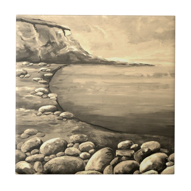 Atlantic Sea Coast Hand Painted Fliese (Vorderseite)