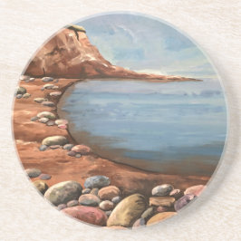 Atlantic Sea Coast Hand Painted Getränkeuntersetzer