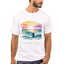 ATLANTIC SOUL Surfer Sonnenuntergang Wasserfarbe O
