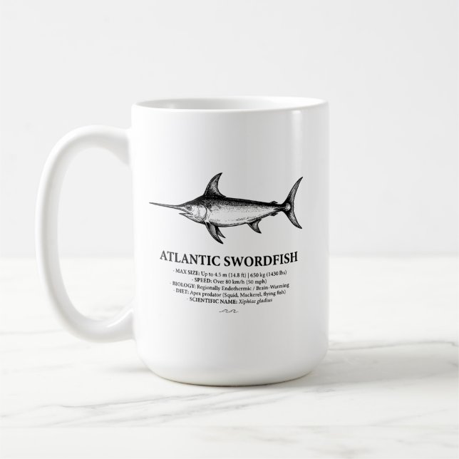 Atlantic Swordfish Scientific Illustration  Kaffeetasse (Links)