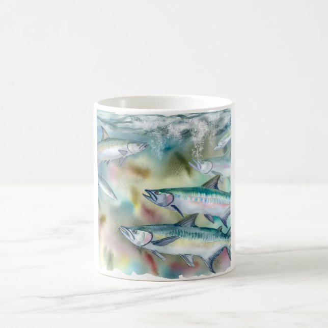 Atlantic Tarpons 030624AREF122 - Watercolor Kaffeetasse (Mittel)