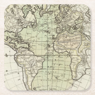 Atlantik 3 rechteckiger pappuntersetzer