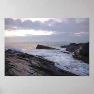 Atlantik am Sonnenaufgang in Maine Poster