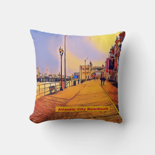 Atlantik City Beach Boardwalk Pop Art Kissen