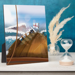 Atlantik-Ozean-Sturm-Schiff Fotoplatte