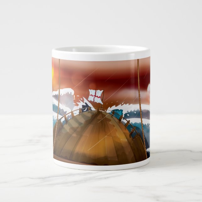 Atlantik-Ozean-Sturm-Schiff Jumbo-Tasse (Vorderseite)