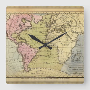 Atlantik. Quadratische Wanduhr