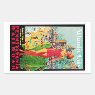 Atlantikstadt Rechteckiger Aufkleber