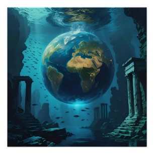 Atlantis Earth - Unterwasserruinen Poster