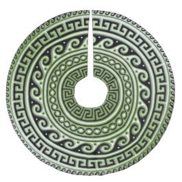 Atlantis Grüner griechischer Schlüssel Polyester Weihnachtsbaumdecke