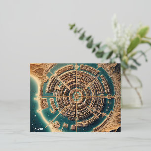 Atlantis Map Post Card Folien Feiertagspostkarte