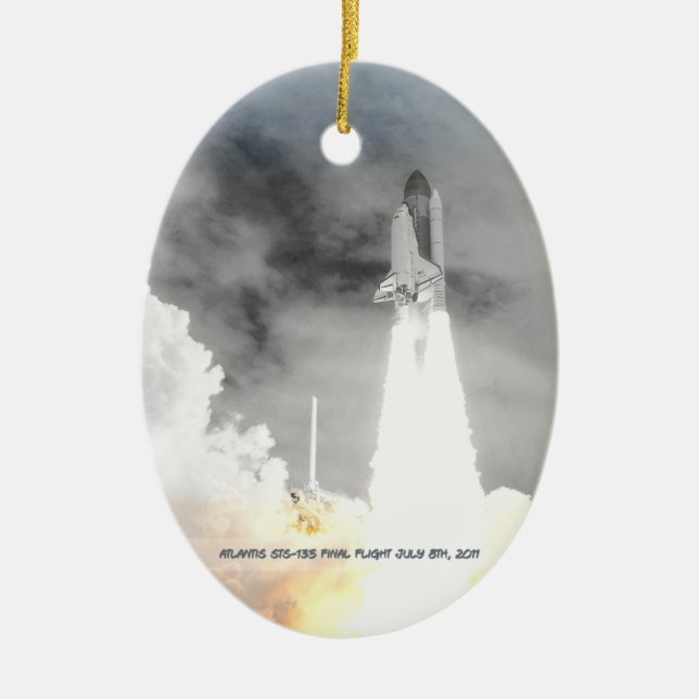 Atlantis-Raumfähre STS-135 dauern Flug Keramik Ornament (Vorne)