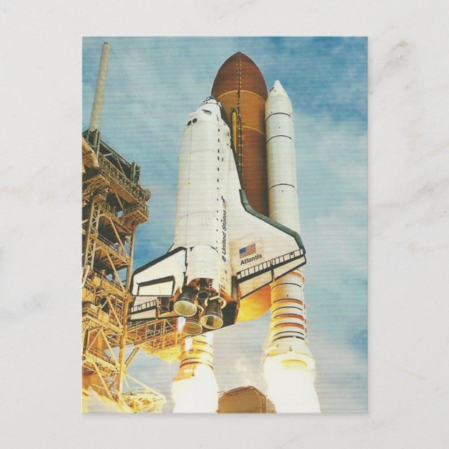 Atlantis-Start von Cape Kennedy Postkarte (Vorderseite)
