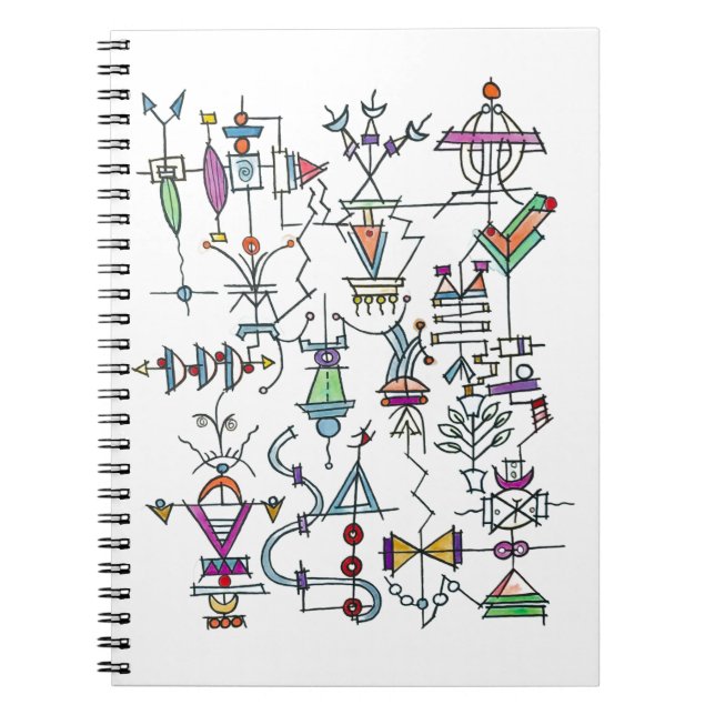 Atlantis Two-Whimsical Handbemalte Abstrakte Kunst Notizblock (Vorderseite)