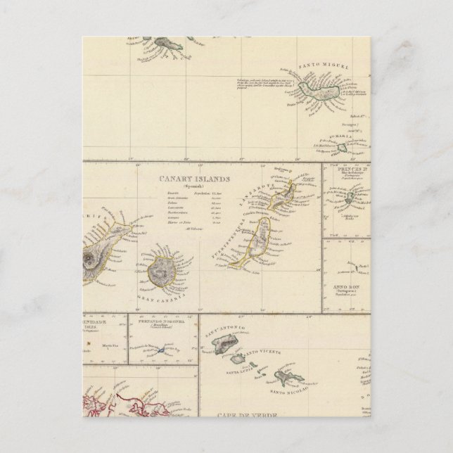 Atlantische Inseln Postkarte (Vorderseite)