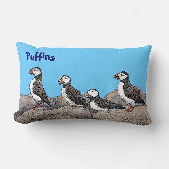 Atlantische Puffen Lendenkissen (Vorderseite)