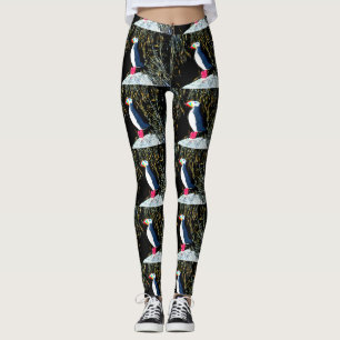 atlantische Puffins Schwarz-weiß Leggings
