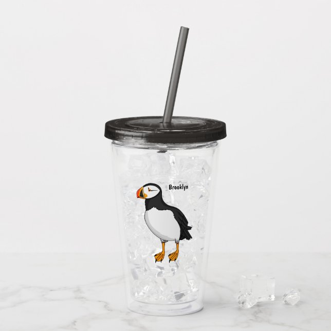 Atlantische Puffsillustrierung Acryltrinkbecher (Rückseite Ice)
