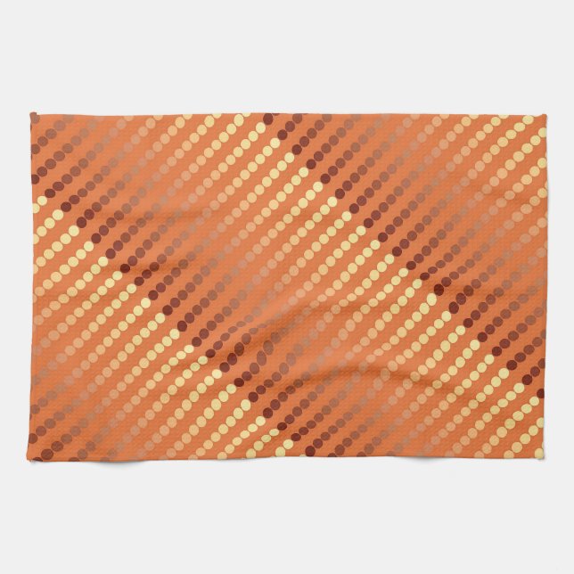 Atlantische Punkte - Rost und Gold Küchentuch (Horizontal)