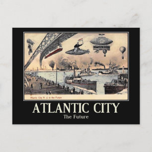 Atlantische Stadt, in Zukunft Vintag Postkarte