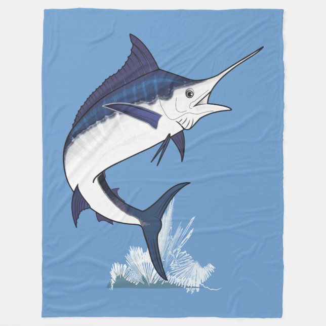 Atlantischer blauer Speerfisch Fleecedecke (Vorderseite)