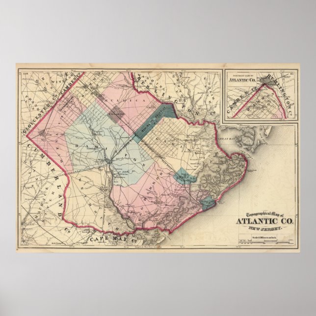 Atlantischer Landkreis, NJ Poster (Vorne)