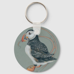 Atlantischer Puffsänger Art Zeichnend Schlüsselanhänger