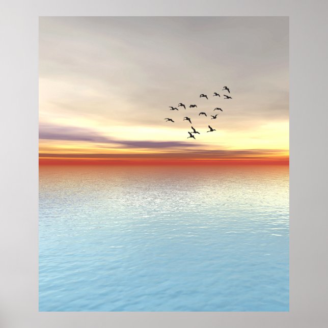 Atlantischer Sonnenuntergang für Poster (Vorne)