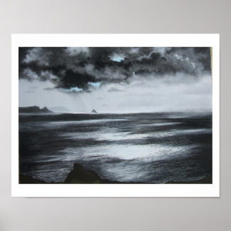 "Atlantisches Licht" Schwarzweißdruck Poster