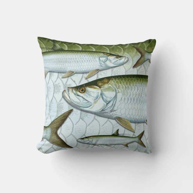 Atlantisches Tarpon-Wurfs-Kissen Kissen (Vorderseite)