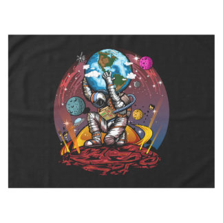 Atlas Astronaut Holding Earth Mars Galaxy Cosmic Tischdecke
