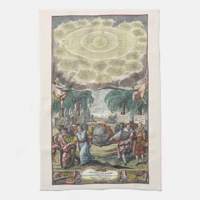 Atlas Coelestis von Doppelmaier, Vintag Astronomie Geschirrtuch (Vertikal)