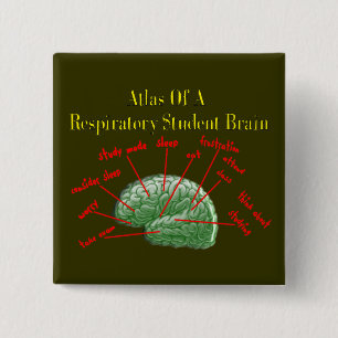 Atlas der Atmungsstudenten-Gehirn-Geschenke Button