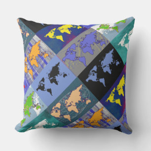 Atlas der Welt . Farbkarten Kissen Für Draußen
