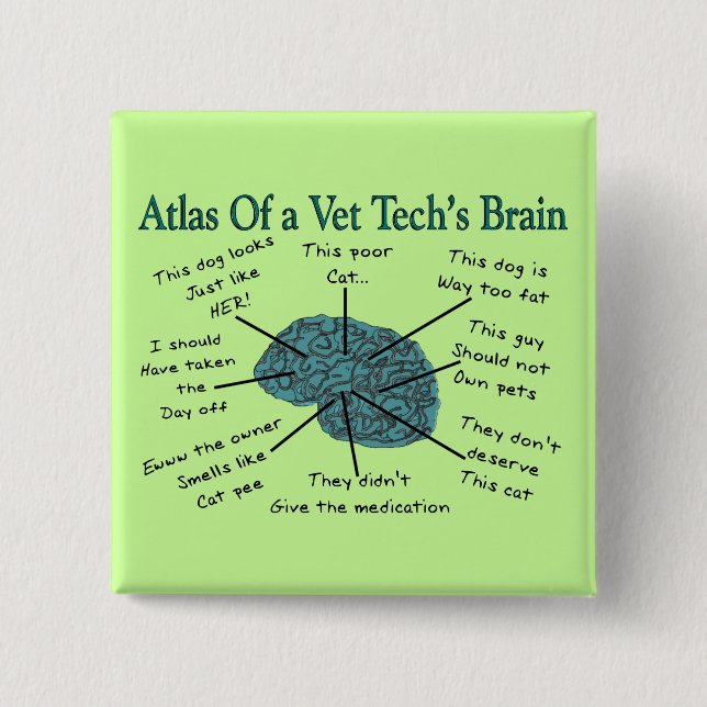 Atlas des Gehirns einer Tierarzt-Technologie Button (Vorderseite)