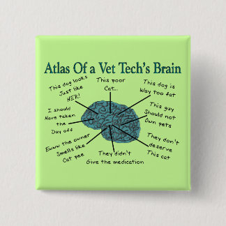 Atlas des Gehirns einer Tierarzt-Technologie Button