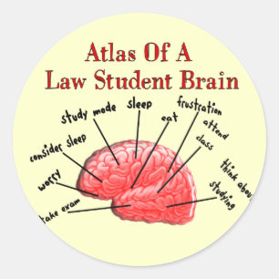 Atlas des Jurastudent-Gehirns Runder Aufkleber