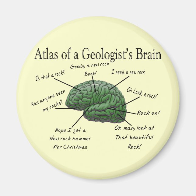 Atlas eines Geologen's Brain Funny Gifts Magnet (Vorne)